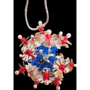 Diorama Kitsch Christmas Ornament Pushpin Handmade Mid Century Unique•Orn2